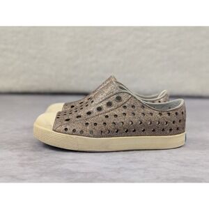 Native Jefferson Kids Glitter Slip On Sneakers‎ Rose Gold Bronze C7